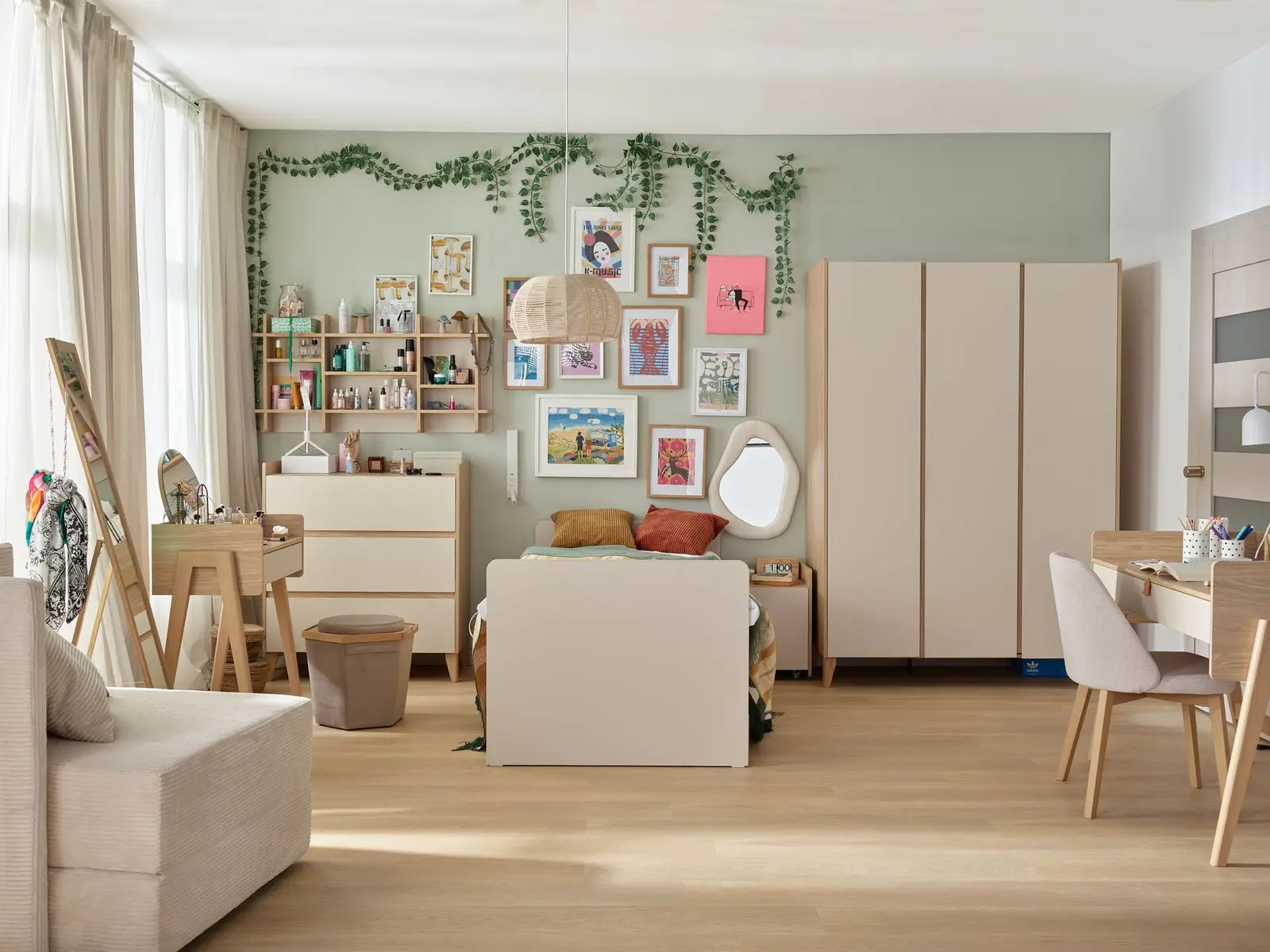 Möbelserie MUVE für Jugendzimmer – Massivholz, zeitlos